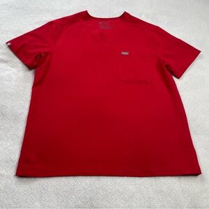Figs Bold Red Short Sleeve Scrubs ~Sz Small ~ Healthcare ~ medical staff‎